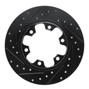 R1 15-25 Ford Transit-150 Rear Right Drilled & Slotted Black Brake Rotor