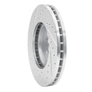 R1 89-96 Nissan 300ZX Front Right Drilled & Slotted Silver Brake Rotor