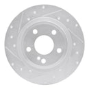 R1 14-20 Infiniti QX30 Rear Left Drilled & Slotted Silver Brake Rotor
