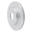 R1 14-24 Mini Cooper (Excl Clubman) Front Right Drilled & Slotted Silver Brake Rotor