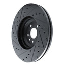 R1 20-25 Jaguar E-Pace Front Right Drilled & Slotted Black Brake Rotor