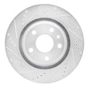 R1 08-15 Audi TT Quattro RS Rear Left Drilled & Slotted Silver Brake Rotor