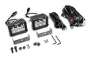 Go Rhino Xplor Bright Series Rectangle LED Spot Light Kit (Surface/Thread Stud Mnt) 4x3 - Blk (Pair)
