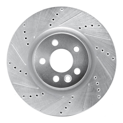 R1 15-19 Jaguar E-Pace Front Left Drilled & Slotted Silver Brake Rotor