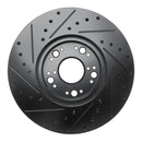 R1 92-10 Lexus LS400 Front Right Drilled & Slotted Black Brake Rotor