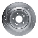 R1 2021-2025 Acura TLX Rear Right Drilled & Slotted Silver Brake Rotor