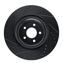 R1 20-25 Ford Explorer Front Right Drilled & Slotted Black Brake Rotor