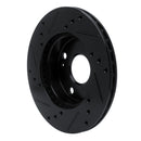 R1 90-93 Mazda Miata Front Right Drilled & Slotted Black Brake Rotor