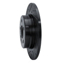 R1 91-99 Mercedes-Benz 300SE Rear Left Drilled & Slotted Black Brake Rotor