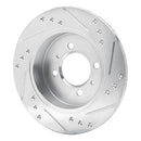 R1 91-94 Nissan SENTRA Rear Left Drilled & Slotted Silver Brake Rotor