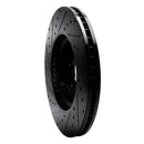 R1 10-16 Cadillac SRX Front Right Drilled & Slotted Black Brake Rotor