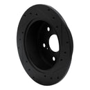 R1 2012-2018 Lexus ES300H Rear Left Drilled & Slotted Black Brake Rotor