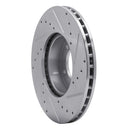 R1 71-97 Jaguar XJ12 Front Left Drilled & Slotted Silver Brake Rotor