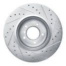R1 09-16 BMW Z4 Front Left Drilled & Slotted Silver Brake Rotor
