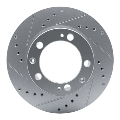 R1 87-95 Porsche 968 Front Left Drilled & Slotted Silver Brake Rotor