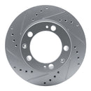 R1 87-95 Porsche 968 Front Left Drilled & Slotted Silver Brake Rotor