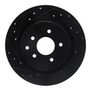 R1 03-08 Infiniti G35 Front & Rear Drilled & Slotted Black Brake Rotor Set