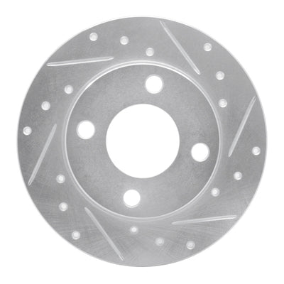 R1 84-95 Audi 90 Quattro Rear Right Drilled & Slotted Silver Brake Rotor