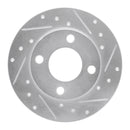 R1 84-95 Audi 90 Quattro Rear Right Drilled & Slotted Silver Brake Rotor