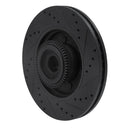 R1 04-08 Ford F-150 RWD Front Left Drilled & Slotted Black Brake Rotor
