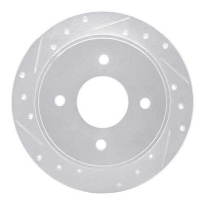 R1 90-92 Infiniti M30 Rear Left Drilled & Slotted Silver Brake Rotor