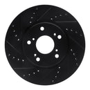 R1 13-22 Honda Accord Front Drilled & Slotted Black Brake Rotor Set