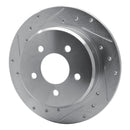 R1 97-07 Chrysler Town & Country Rear Left Drilled & Slotted Silver Brake Rotor