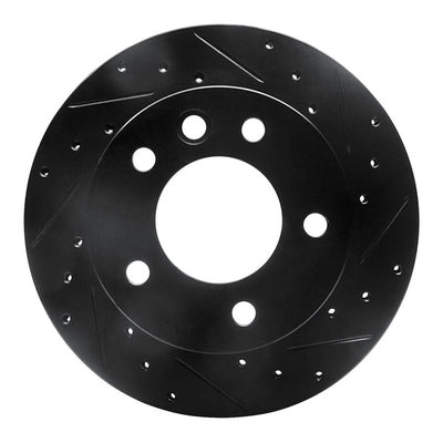 R1 02-06 Dodge Sprinter 2500 Front Right Drilled & Slotted Black Brake Rotor