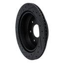 R1 17-24 Nissan Titan Rear Right Drilled & Slotted Black Brake Rotor