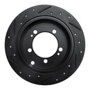 R1 94-07 Chrysler SEBRING Rear Right Drilled & Slotted Black Brake Rotor