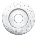 R1 94-98 Nissan 240SX Rear Right Drilled & Slotted Silver Brake Rotor