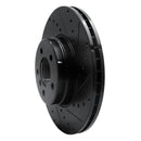 R1 03-05 Land Rover Range Rover Front Right Drilled & Slotted Black Brake Rotor