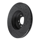 R1 11-16 BMW Z4 Front Left Drilled & Slotted Black Brake Rotor