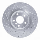 R1 04-10 BMW X3 Front Right Drilled & Slotted Silver Brake Rotor