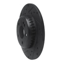 R1 15-21 Mercedes-Benz C300 Coupe & Convertible Rear Left Drilled & Slotted Black Brake Rotor
