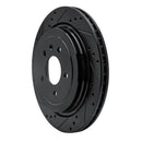 R1 13-19 Cadillac ATS Rear Left Drilled & Slotted Black Brake Rotor