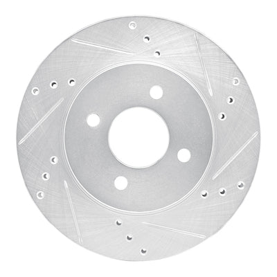 R1 11-25 Nissan March (Mexico) Front Right Drilled & Slotted Silver Brake Rotor