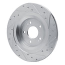 R1 22-25 Hyundai SANTA FE Rear Right Drilled & Slotted Silver Brake Rotor