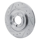 R1 81-89 Alfa Romeo GTV-6 Rear Left Drilled & Slotted Silver Brake Rotor