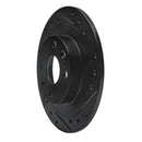 R1 1990-2003 Ford Escort Rear Right Drilled & Slotted Black Brake Rotor