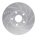 R1 92-06 Lexus ES300 Front Left Drilled & Slotted Silver Brake Rotor