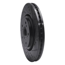 R1 17-20 Acura MDX Front Right Drilled & Slotted Black Brake Rotor
