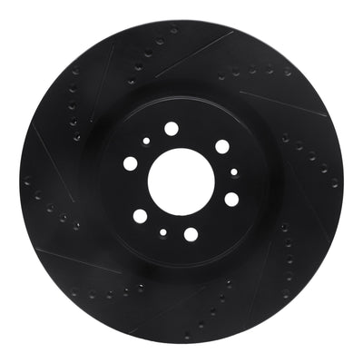 R1 04-11 Cadillac STS Front Left Drilled & Slotted Black Brake Rotor