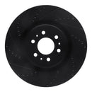 R1 04-11 Cadillac STS Front Left Drilled & Slotted Black Brake Rotor