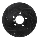 R1 11-16 Mini Cooper Paceman Front Right Drilled & Slotted Black Brake Rotor