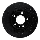 R1 82-89 BMW 635CSI Front Right Drilled & Slotted Black Brake Rotor