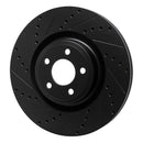 R1 20-25 Ford Police Interceptor Utility Front & Rear Drilled & Slotted Black Brake Rotor Set