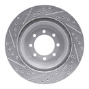 R1 75-94 Ford E-350 Econoline Front Right Drilled & Slotted Silver Brake Rotor