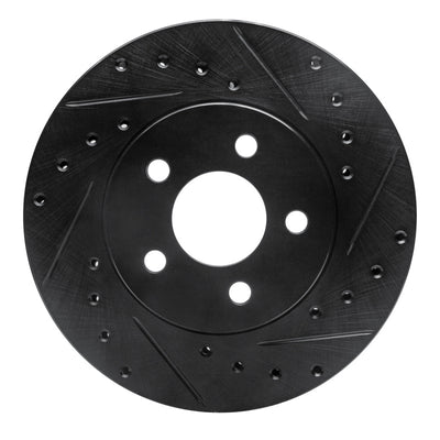R1 84-95 Chrysler Town & Country Front Right Drilled & Slotted Black Brake Rotor
