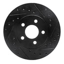 R1 84-95 Chrysler Town & Country Front Right Drilled & Slotted Black Brake Rotor